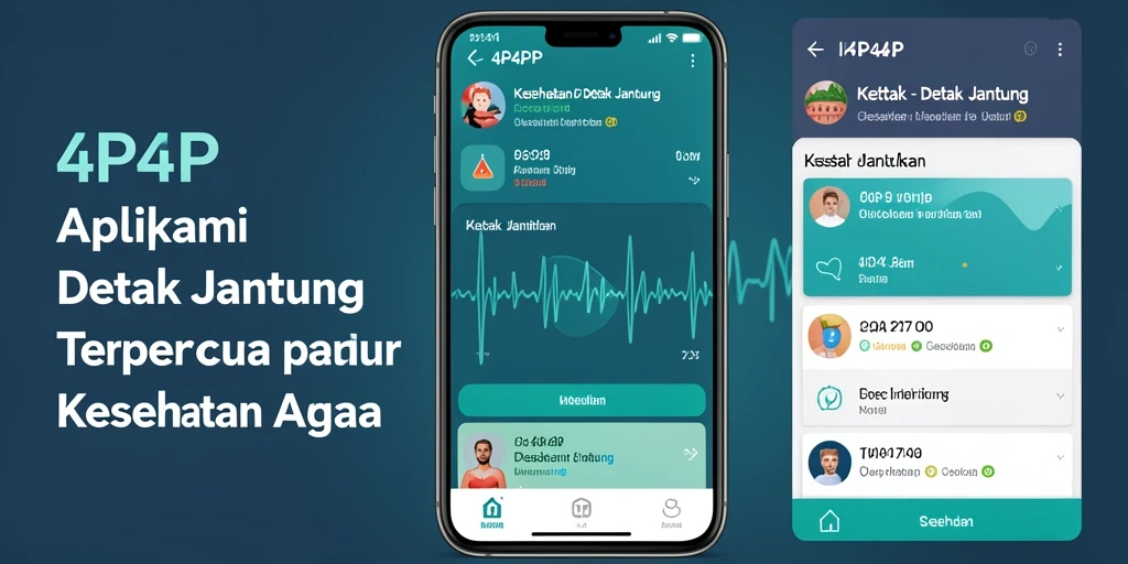 Screenshot aplikasi 4P4P menampilkan antarmuka pengukuran detak jantung yang intuitif.