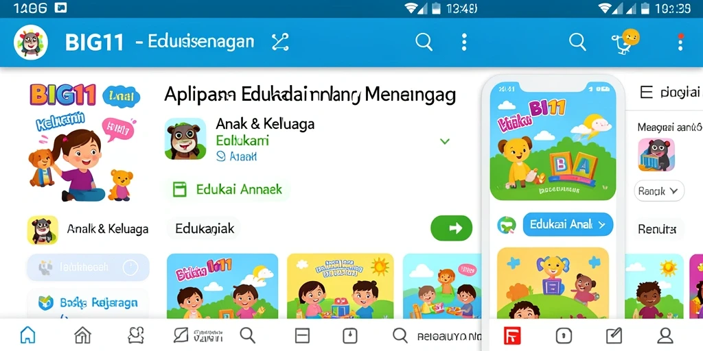 Antarmuka pengguna BIG11 yang menarik dan ramah anak.