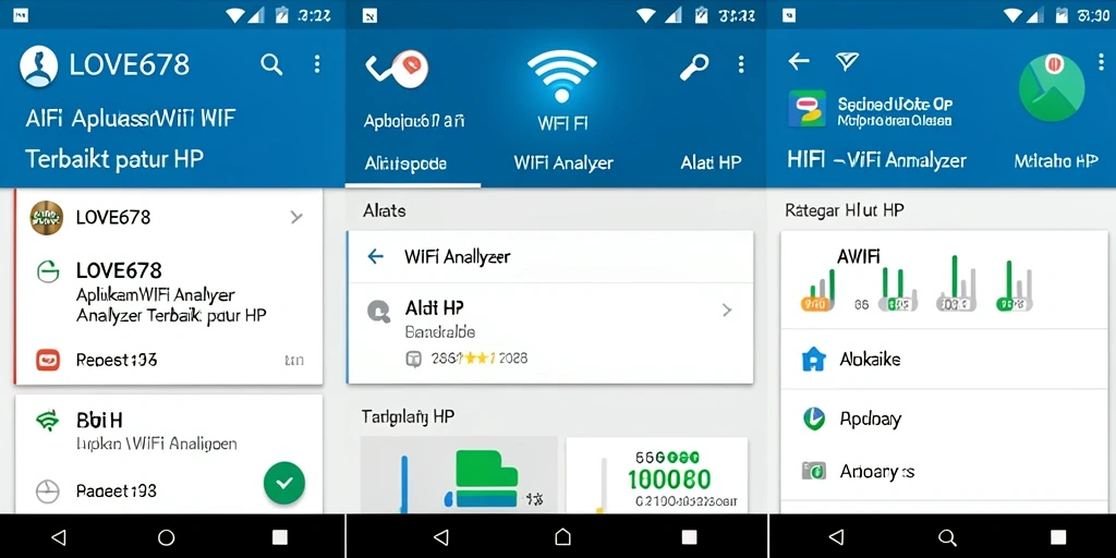Tampilan antarmuka LOVE678 yang menampilkan analisis jaringan WiFi secara real-time.