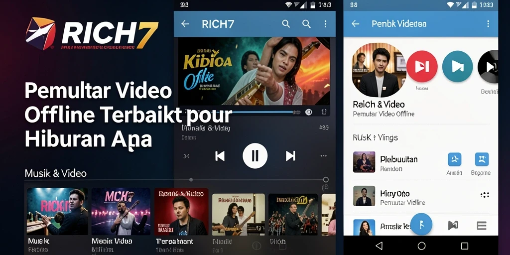 Antarmuka RICH7 yang sederhana dan fungsional untuk pemutar video offline.