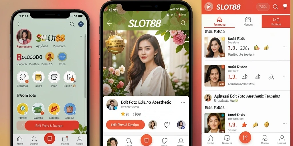 Antarmuka SLOT88 menampilkan berbagai alat Edit Foto Aesthetic yang menarik.