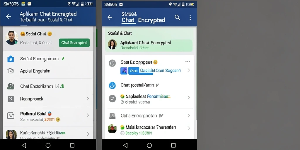 Tampilan antarmuka SM605 yang intuitif dan modern untuk Chat Encrypted.