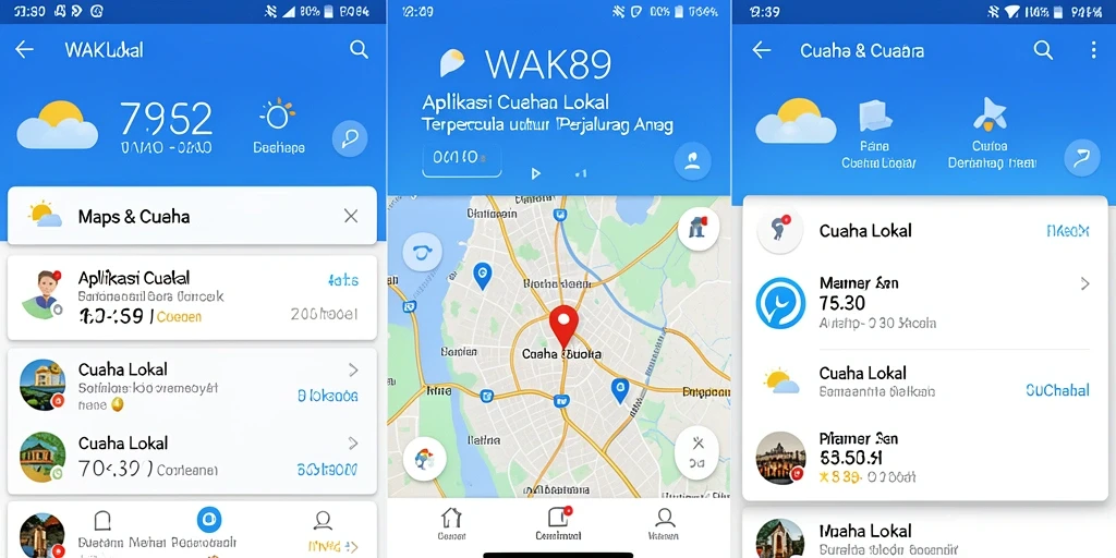 Antarmuka aplikasi WAK89 yang menampilkan data cuaca lokal secara jelas.